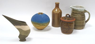 Lot 1229 - Studio Pottery Jug 17.5cm tall, seal mark...