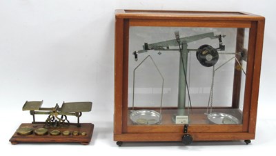 Lot 1438 - Stanton Laboratory Scales Cased, together with...