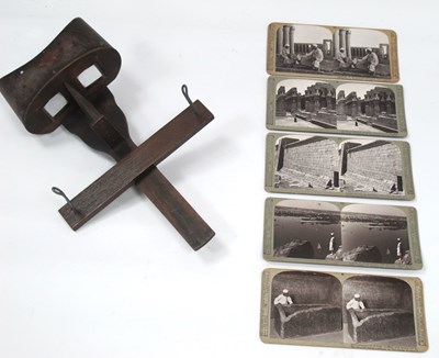 Lot 1345 - Late XIX Century Stereoscope Viewer, together...