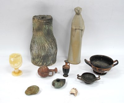 Lot 1402 - Studio Pottery Table Lamp of Naturalistic Form...