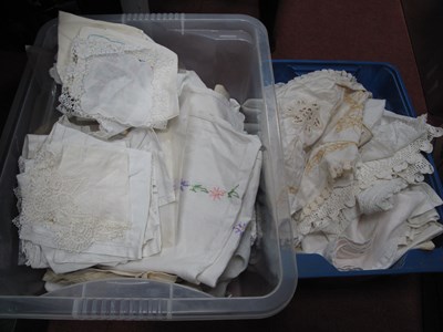 Lot 1083 - Handkerchiefs, Embroidered table linens, Rayon...