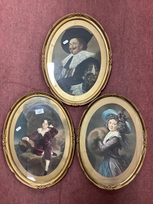 Lot 1484 - Three Old Master Oval Prints in Gilt Frames (3).