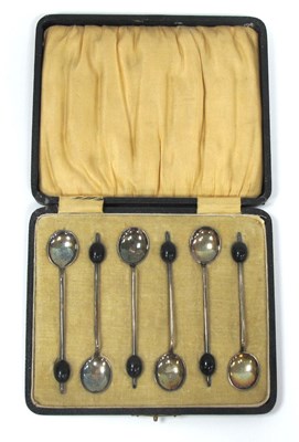 Lot 1315 - Set of Six Silver Coffee Spoons, Birmingham...