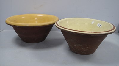 Lot 1089 - Two XIX Century Mixing Bowls 40 x 37.5cm...