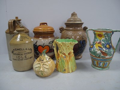 Lot 1028 - German Rumtopf Jar and Lid, another similar,...