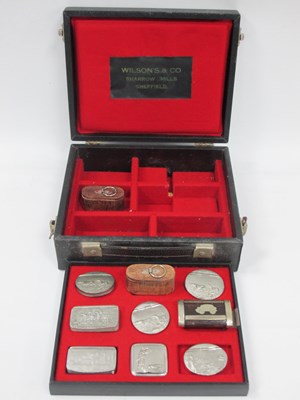 Lot 1393 - Seven Pewter Snuff Boxes, early XX Century...