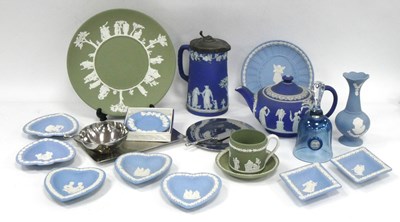 Lot 1195 - Wedgwood Blue Glass Bowl, dark blue jasper...