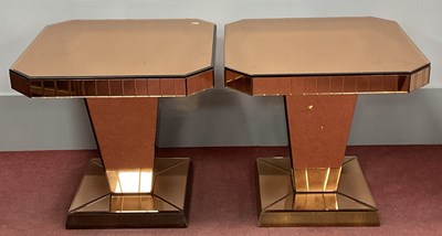 Lot 1570 - A Pair of Art Deco Walnut Coffee Tables, with...