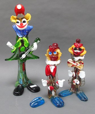 Lot 1181 - Murano Large Glass Clown Guitarist 47cm tall,...