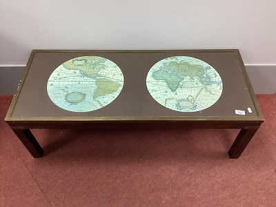 Lot 1581 - Mahogany Coffee Table with Brass Border to...