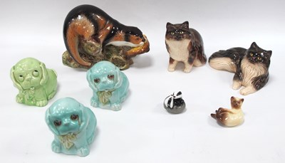 Lot 1263 - Sylvac Pottery Figure of an Otter with a Trout,...
