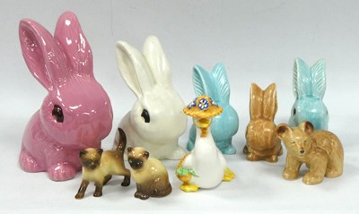 Lot 1187 - Sylvac Pottery Figures of Rabbits, bear and a...