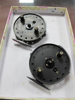 Lot 781 - Two J W Young Trudex Centrepin Reels, 4"...