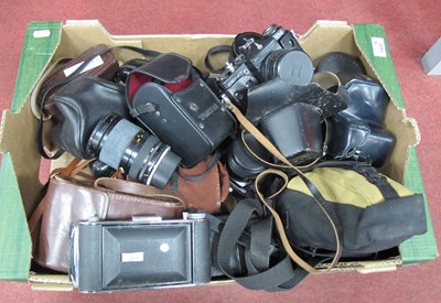 Lot 1437 - Cameras; A collection of vintage cameras to...