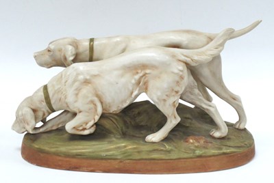 Lot 1251 - Royal Dux Figurine of Two Hunting Dogs, red...
