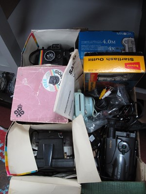 Lot 1016 - Cameras; A collection of Polaroid cameras to...