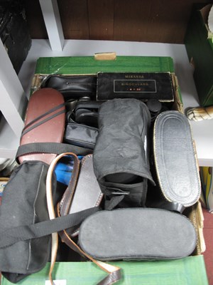 Lot 1076 - Binoculars; A collection of binoculars vintage...