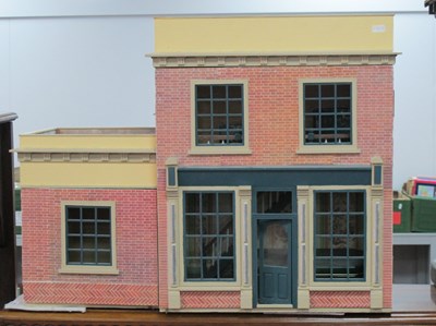 Lot 1445 - Dolls House, brick effect, 75cm wide, with a...