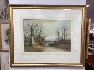 Lot 1485 - C. Pearson, Sheep & Drover on Country Track,...