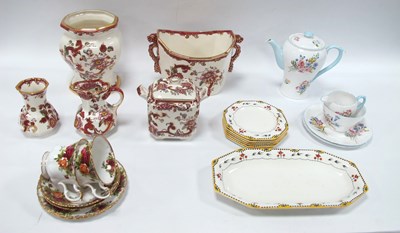 Lot 1232 - Masons Mandalay Red oblong planter, vases, jug...