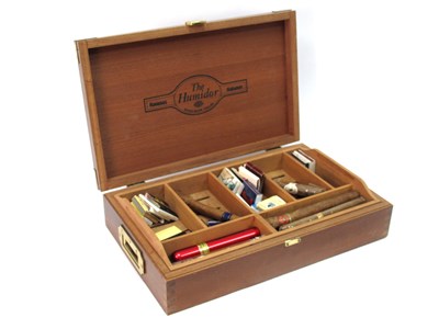 Lot 1408 - Tobacco - A XX Century Hardwood Cigar Humidor,...