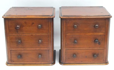 Lot 1340 - Pair of XIX Century Mahogany Three Drawer...