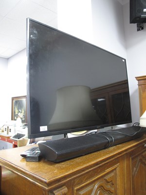 Lot 1144 - Sony 43X Flat Screen TV plus Remote. Panasonic...