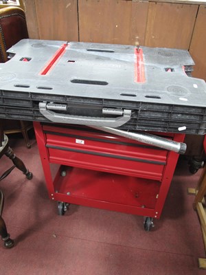 Lot 1143 - Trojan Tool Trolley, in red, Keter folding...