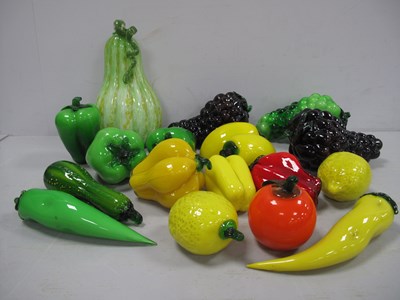 Lot 1022 - A Collection of Murano Style Glass Fruit and...