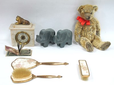 Lot 1380 - Gold Plush Teddy Bear, 41cm high. Early XX...