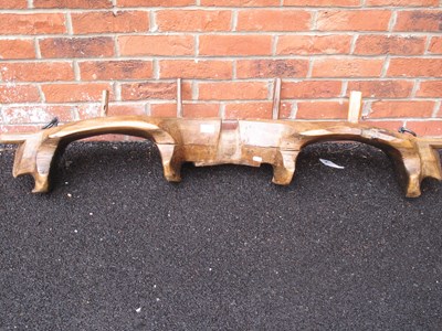 Lot 1121 - A large heavy wooden Yoke with metal rings to...