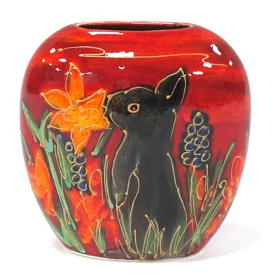 Lot 1277 - Anita Harris 'Cute Bunny Sniffing a Daffodil'...