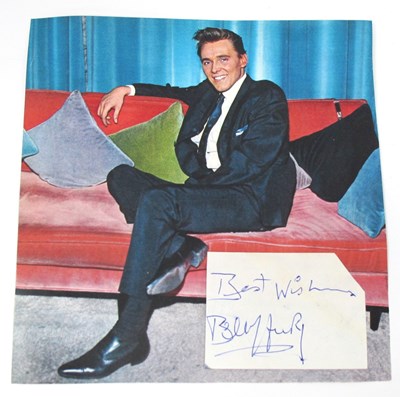 Lot 1321 - Billy Fury Autograph, blue pen signed...