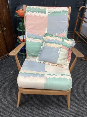Lot 1534 - Light Wood Easy Chair Ercol, with rubber seat...