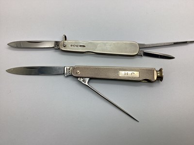 Lot 367 - Folding Pocket Knife with Hallmarked Silver...