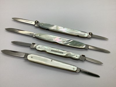 Lot 422 - Two Blade Folding Pocket Knives with Mother of...