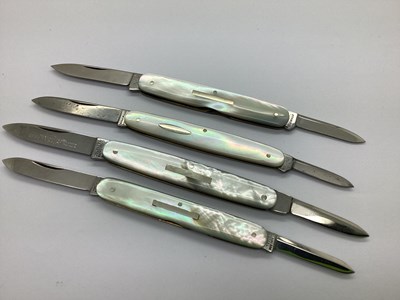 Lot 433 - Two Blade Folding Pocket Knives with Mother of...