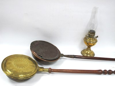Lot 1427 - XIX Century Copper and Brass Warming Pans -...