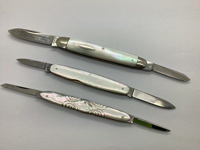 Lot 428 - Decorative Two Blade Folding Pen / Quill Knife,...