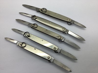 Lot 357 - Five Two Blade Folding Pocket Knives,...