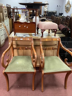 Lot 1561 - Pair of Regency Style Carver Chairs, stool,...