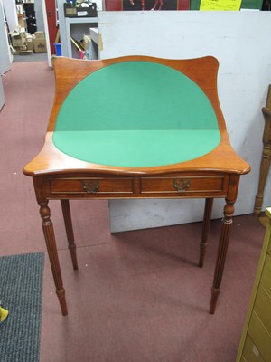 Lot 1499 - Yew Wood Fold Over Card Table, with serpentine...