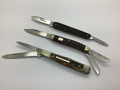 Lot 522 - Taylor Witness Two Blade Folding Knife, brass...