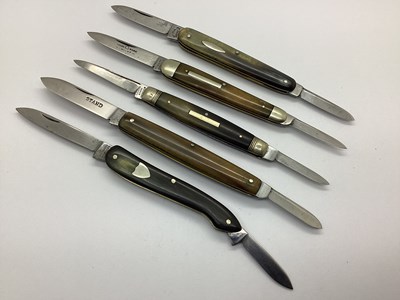 Lot 1317 - Two Blade Folding Pocket Knives, four with...