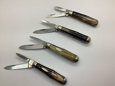 Lot 502 - Two Blade Folding Pocket Knives, brass lined...