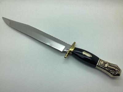 Lot 589 - Bowie Knife, horn handle, 39.1cm long.