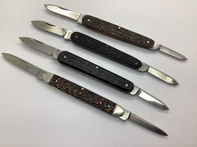 Lot 525 - Multi Blade Folding Pocket Knives, stag scales,...