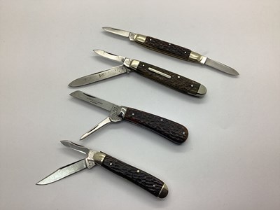 Lot 508 - Multi Blade Folding Pocket Knives, stag scales,...