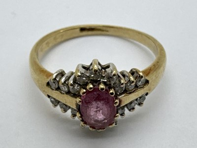 Lot 42 - A 9ct Gold Diamond and Stone Set Dress Ring,...