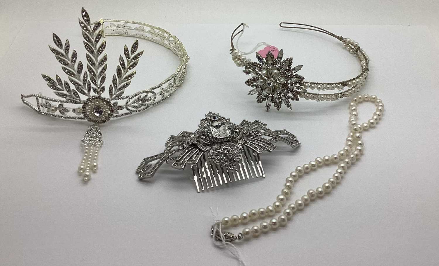 Lot 16 - Ex Bridal Boutique Diamanté Head Bands, Art...
